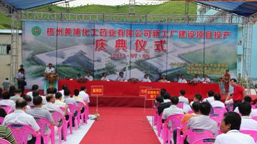 華南分公司承建的梧州黃埔化工藥業(yè)新廠舉行投產儀式